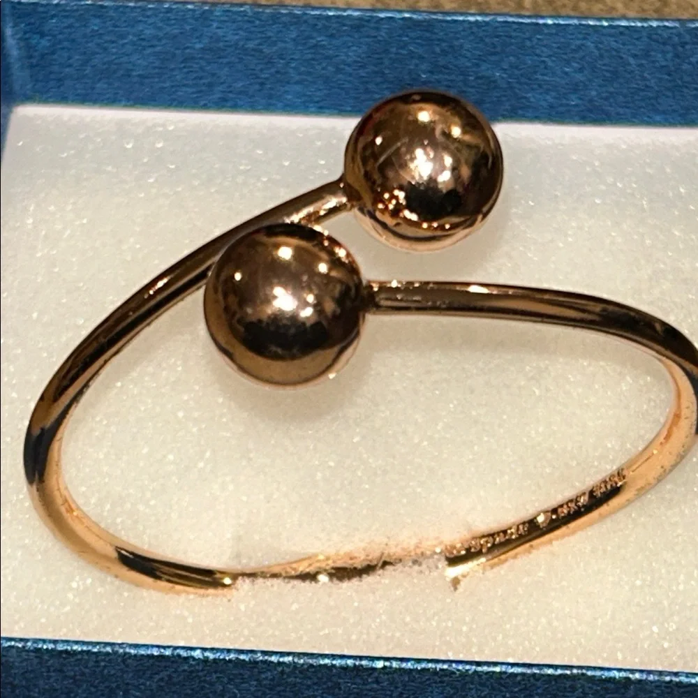 Kate Spade Golden Girl Rose Gold Hinged Open Cuff Bracelet - Picture 4 of 9